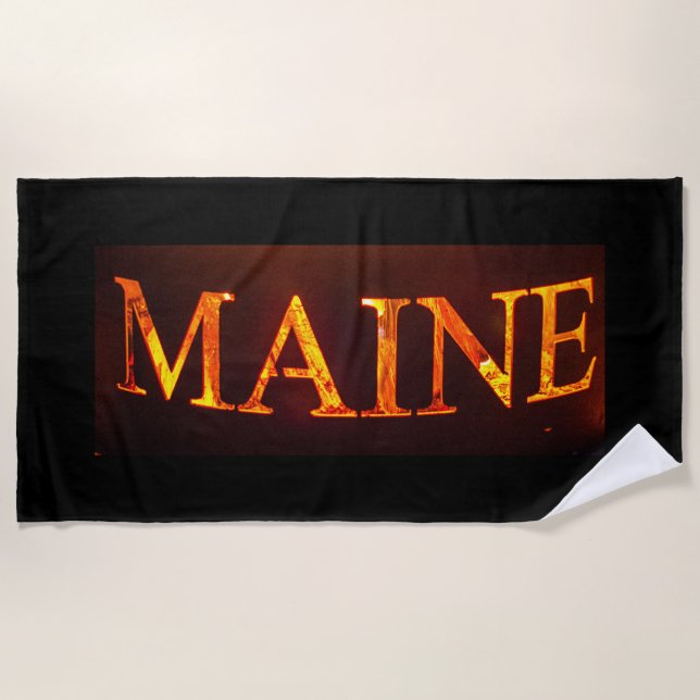 Maine on Fire Beach Towel (Front)