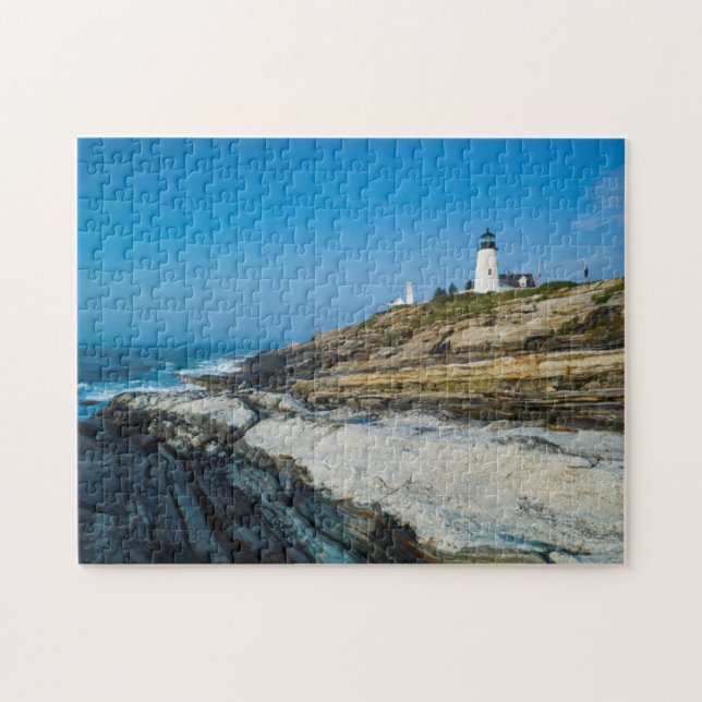 Maine, Pemaquid Point, Pemaquid Point Lighthouse Jigsaw Puzzle (Horizontal)