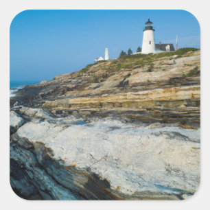Maine, Pemaquid Point, Pemaquid Point Lighthouse Square Sticker
