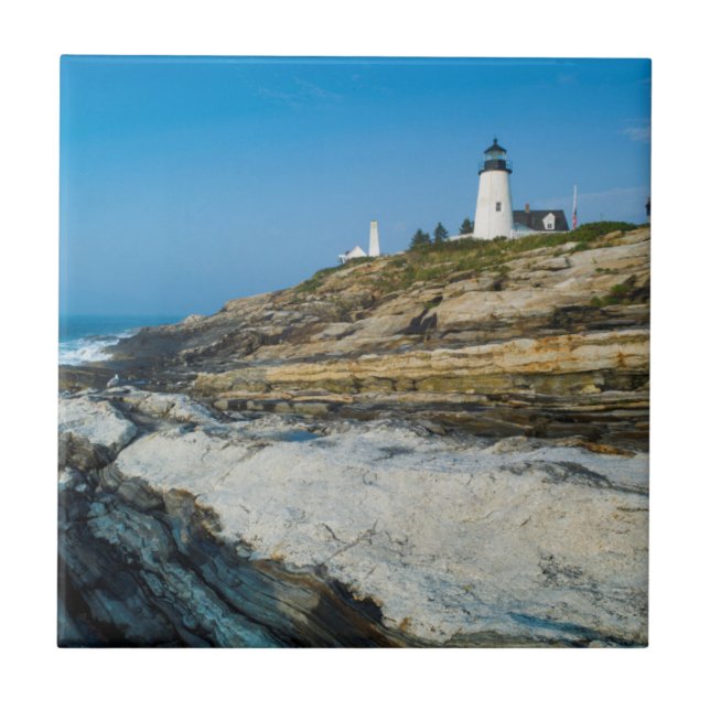 Maine, Pemaquid Point, Pemaquid Point Lighthouse Tile (Front)