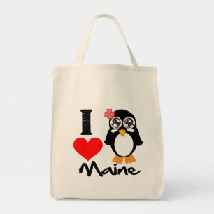 Maine Penguin - I Love Maine Tote Bag