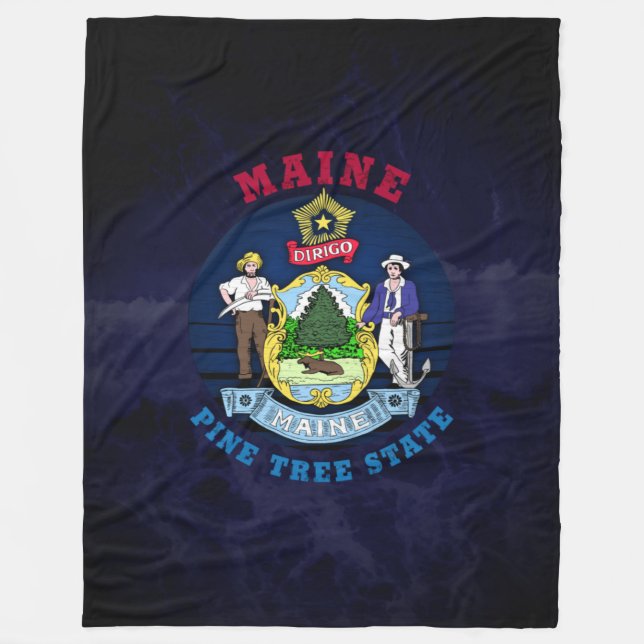 MAINE PINE TREE STATE FLAG FLEECE BLANKET (Front)