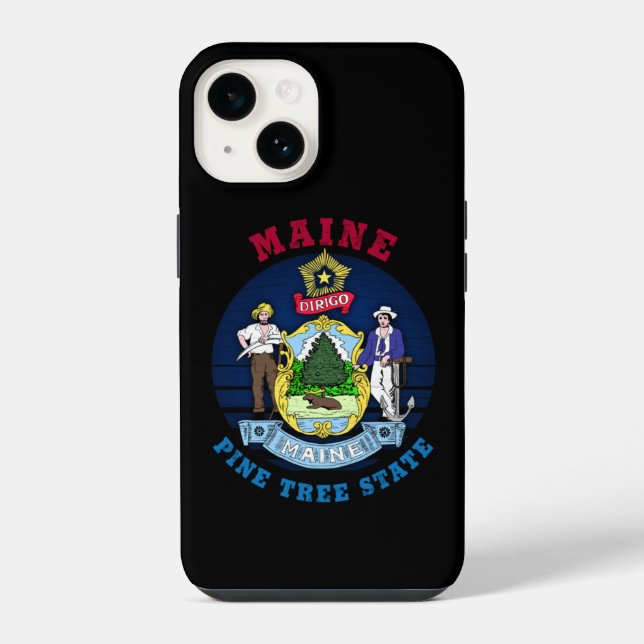 MAINE PINE TREE STATE FLAG iPhone CASE (Back)