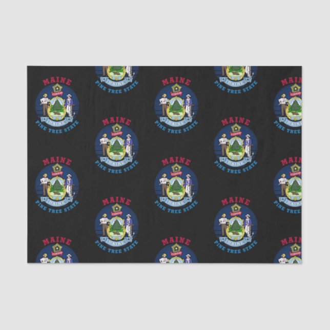 MAINE PINE TREE STATE FLAG TISSUE PAPER (Front)