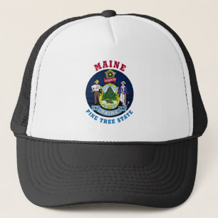 MAINE PINE TREE STATE FLAG TRUCKER HAT