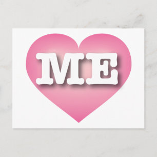 Maine PInk Fade Heart - I love ME Postcard