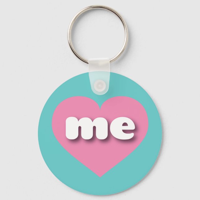 Maine pink heart - I love me Key Ring (Front)