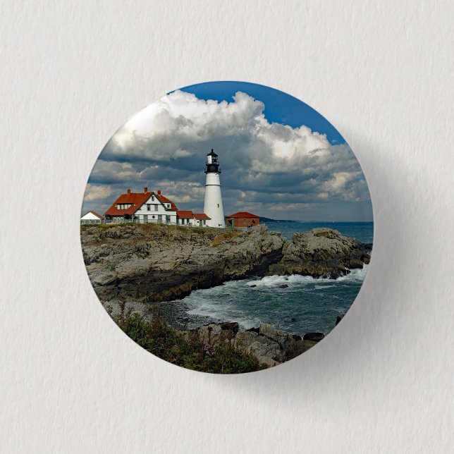 Maine Portland Head Lighthouse Photo 3 Cm Round Badge (Front)