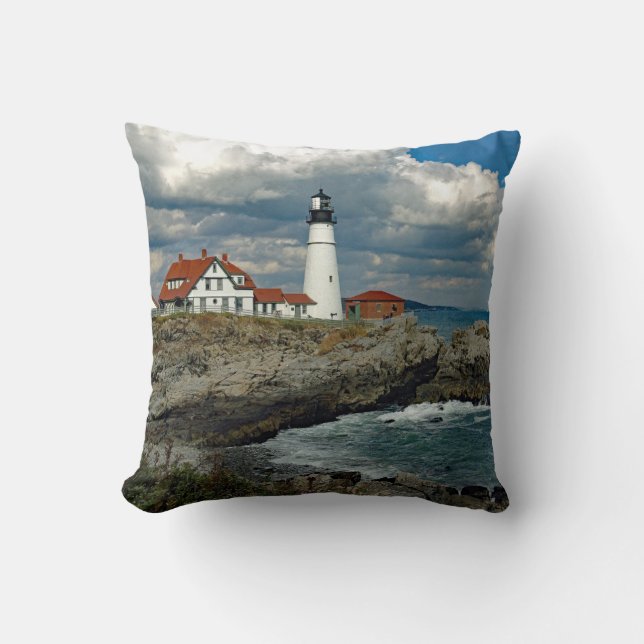 Maine Portland Head Lighthouse Photo Cushion (Front)