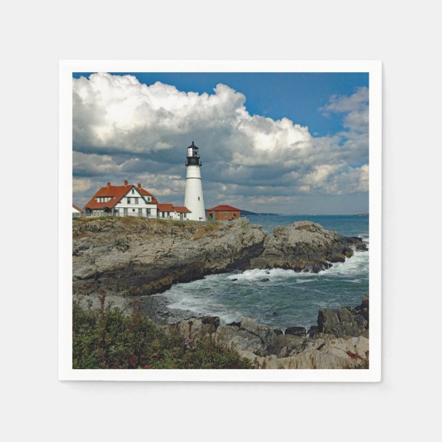 Maine Portland Head Lighthouse Photo Napkin (Front)