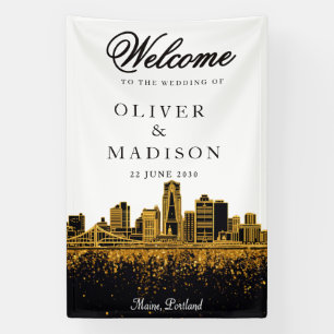 Maine Portland modern Wedding Welcome Banner
