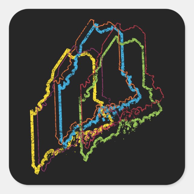 maine pride blur square sticker (Front)