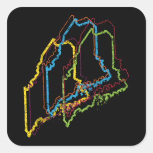 maine pride blur square sticker