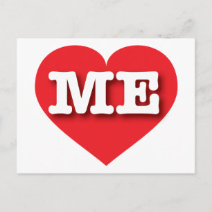 Maine Red Heart - I love ME Postcard