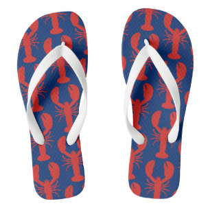 Maine Red Lobster Preppy Navy Thongs
