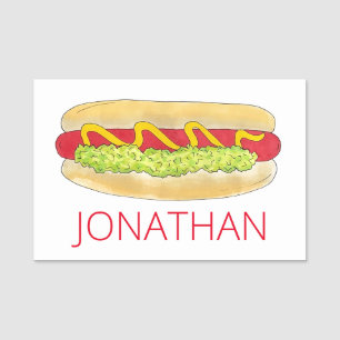 Maine Red Snapper Hotdog Portland ME Food Cookout Name Tag