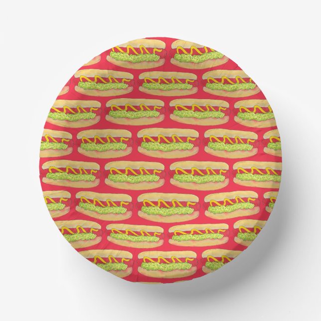 Maine Red Snapper Hotdog Portland ME Food Cookout Paper Plate (Front)