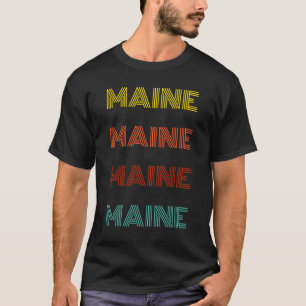 Maine Retro Typography American State T-Shirt