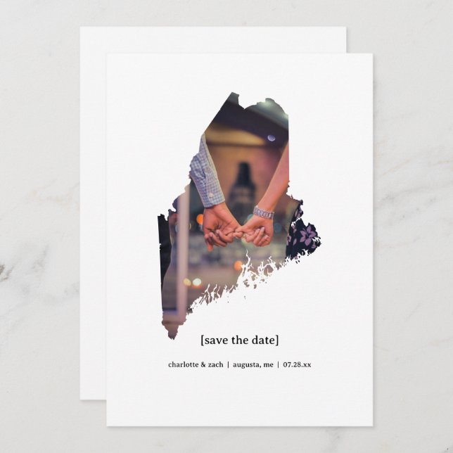 Maine Save the Date Photo Card (Front/Back)