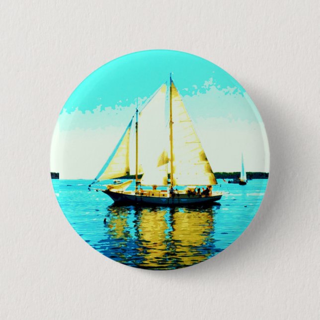 maine schooner sailing button (Front)