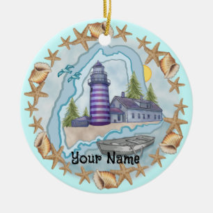 Maine Shells Lighthouse   Ornament