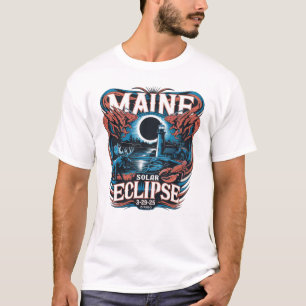 Maine Solar Eclipse 3-29-2025 "DIRIGO" T-Shirt