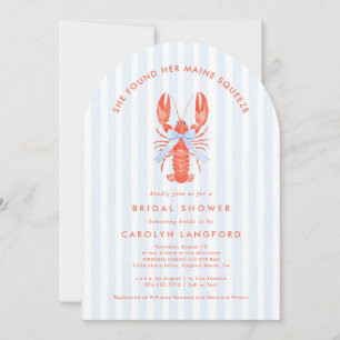 Maine Squeeze Coastal Lobster Bridal Shower Invitation
