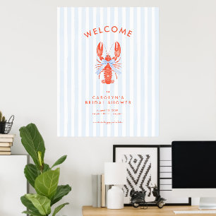 Maine Squeeze Coastal Lobster Bridal Shower Sign