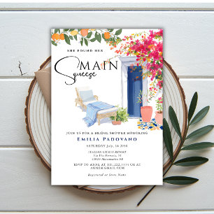 Maine Squeeze Lemon Italian Summer Bridal Shower  Invitation