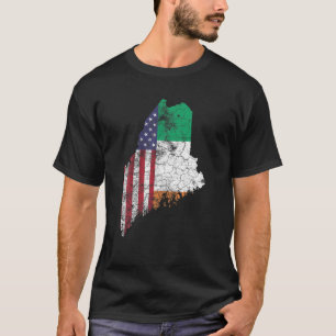 Maine St. Patrick's Day Irish American Flag Saint T-Shirt