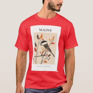 MAINE State Bird Chickadee T-Shirt