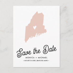 MAINE State Destination Wedding  ANY COLOR!    Announcement Postcard