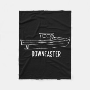 Maine State Downeaster Lobster Fishing Boat T Shir Fleece Blanket