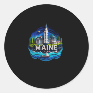 Maine State In Usa Sticker 