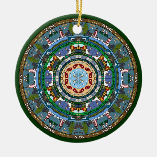 Maine State Mandala Ornament (Front)