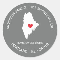 MAINE State | New Home Address Label Sticker