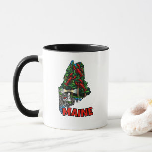 Maine State Outline Tattoo-Inspired Mug