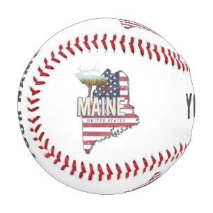 Maine State United States Map Vintage USA Souvenir Baseball