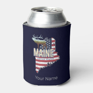 Maine State United States Map Vintage USA Souvenir Can Cooler