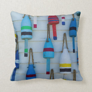 Maine, Stonington, decorative lobster buoys Cushion