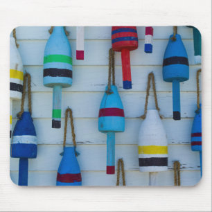 Maine, Stonington, decorative lobster buoys Mouse Pad