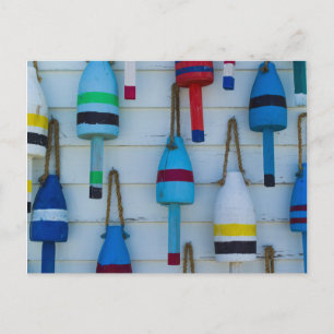 Maine, Stonington, decorative lobster buoys Postcard