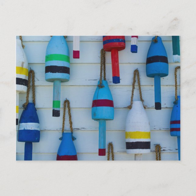 Maine, Stonington, decorative lobster buoys Postcard (Front)