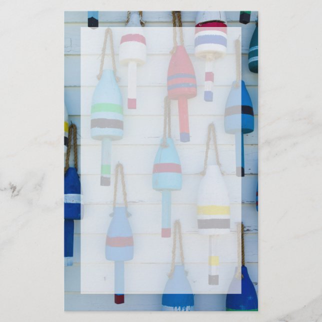 Maine, Stonington, decorative lobster buoys Stationery (Front)