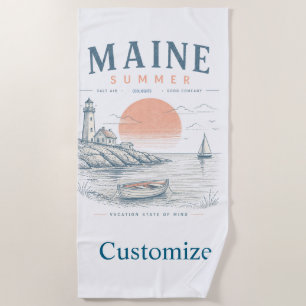 Maine Summer Fun Thunder_Cove Beach Towel
