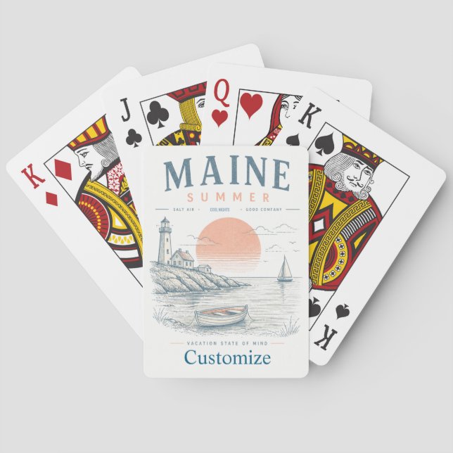 Maine  Summer Fun Thunder_Cove Playing Cards (Back)