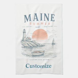 Maine Summer Fun Thunder_Cove Tea Towel