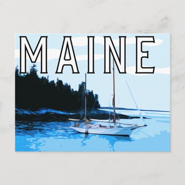 Maine theme post card (Front)