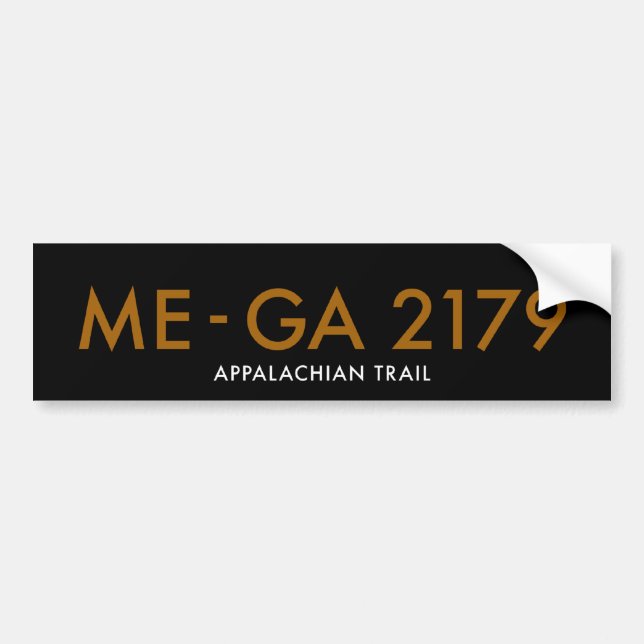 Maine to Georgia 2179 Miles - Appalachian Trail Bumper Sticker (Front)