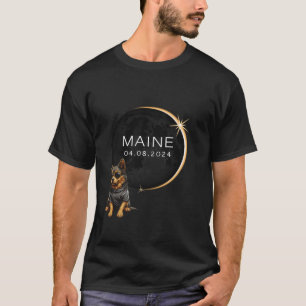 MAINE Total Solar Eclipse 2024 Funny Dog Glasses T T-Shirt